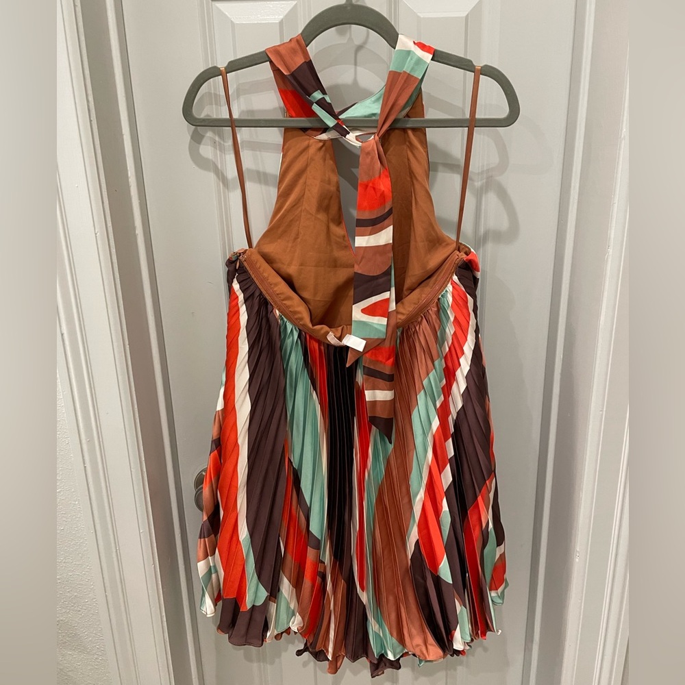 Hutch Red and Black Asymmetrical Sleeveless Romper - Picture 4 of 5